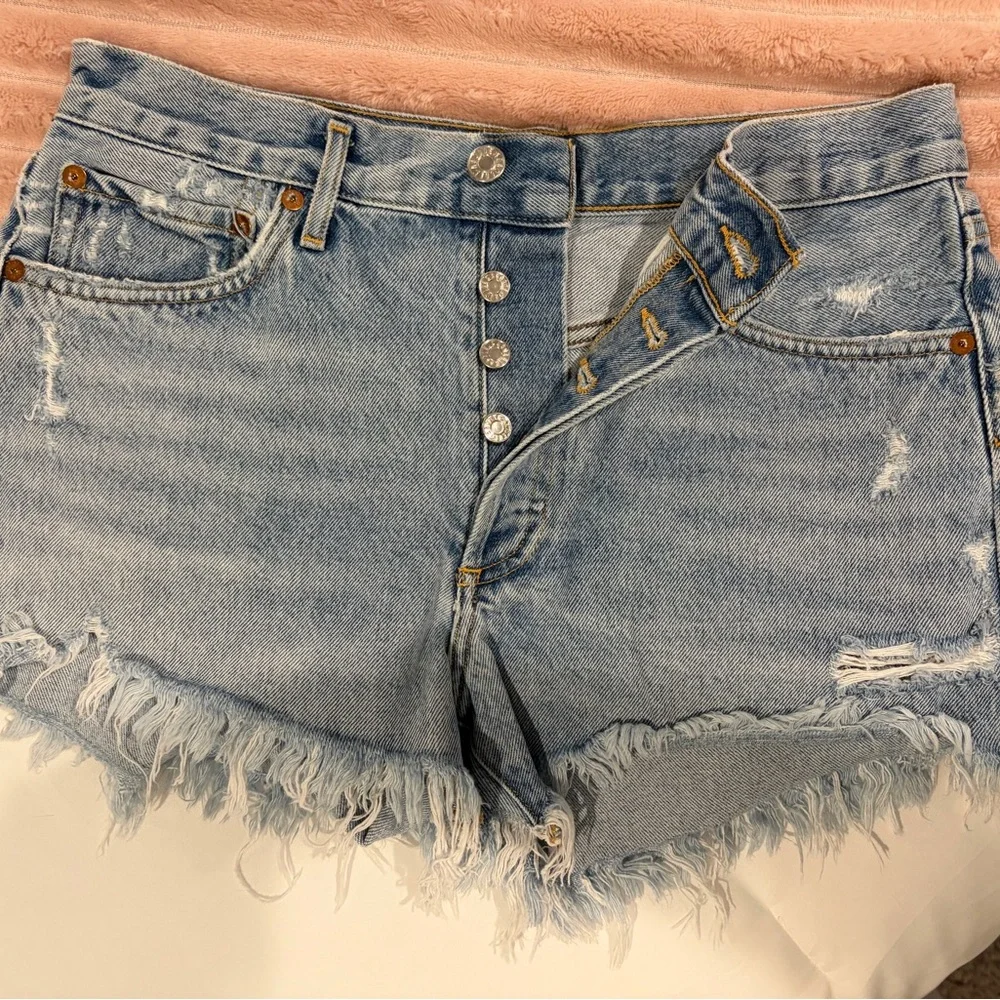 Agolde Denim Jean Shorts Parker 27 - Picture 3 of 5